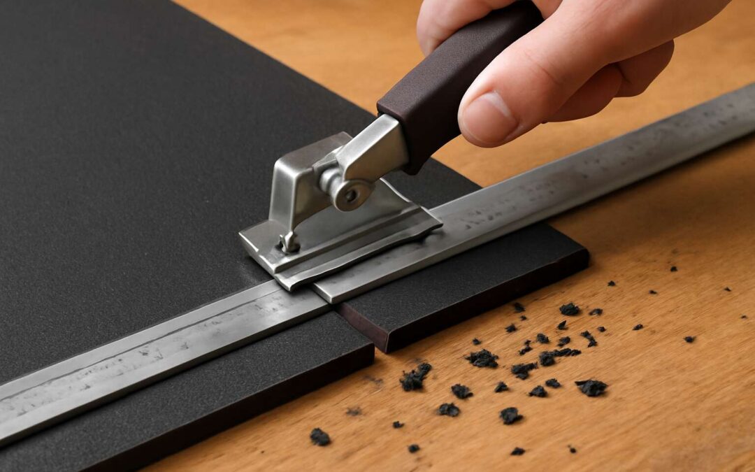 Effortless precision with a rubber mat cutter for clean, quick cuts.