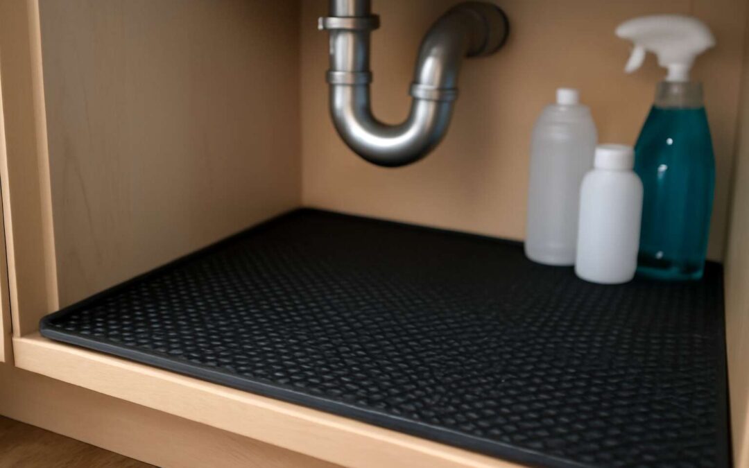 Protect Your Cabinet: rubber mat under kitchen sink to catch leaks and drips.