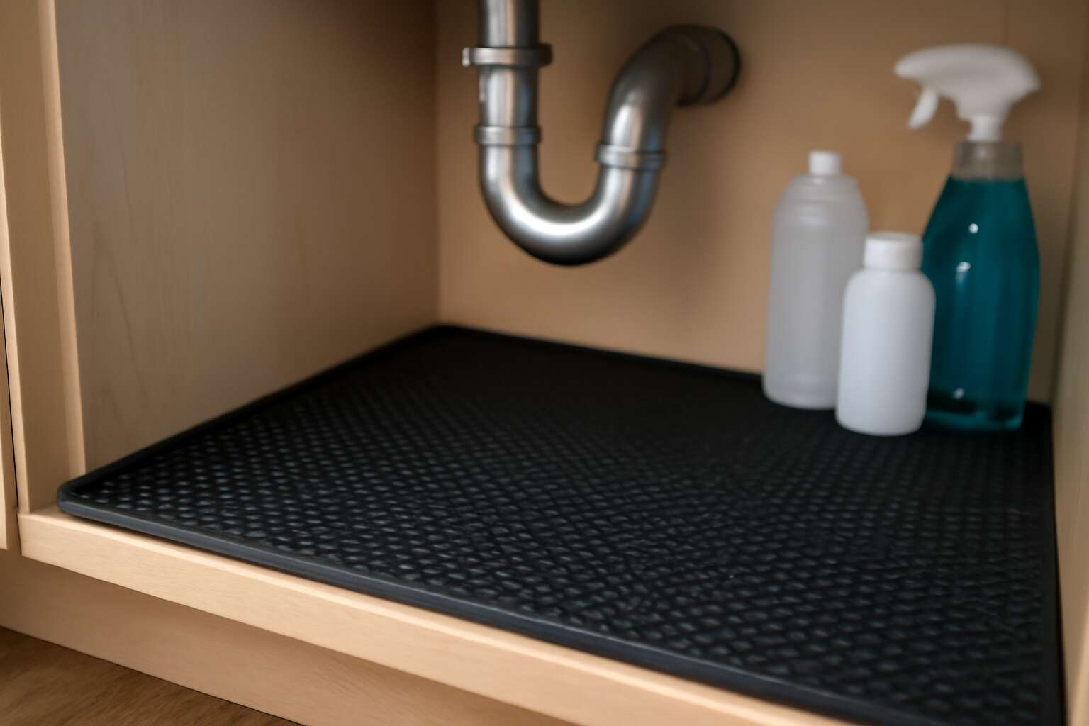 rubber mat under kitchen sink