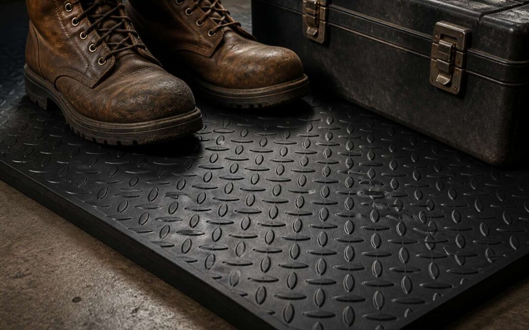 Heavy Duty Rubber Mat, Tough Non-Slip Flooring for Garages and Gyms
