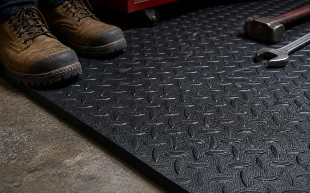 Upgrade your floor with heavy duty rubber matting 18mm.