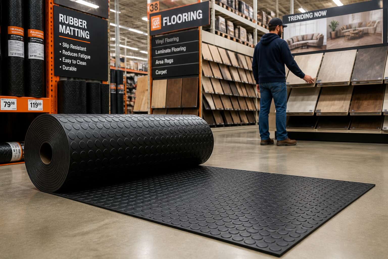 rubber mat roll for floor near me