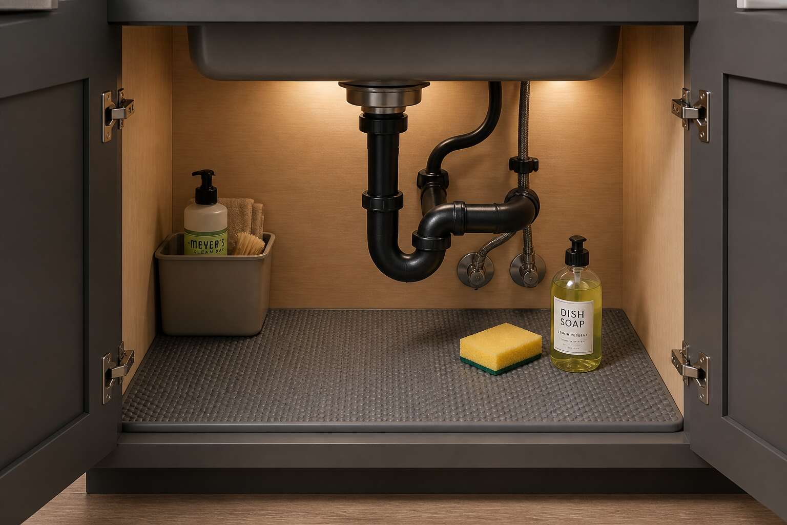 rubber mat under sink
