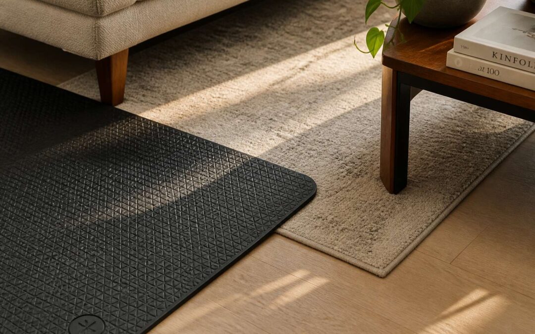 Protect floors with a rubber mat or carpet, adding grip and lasting comfort.